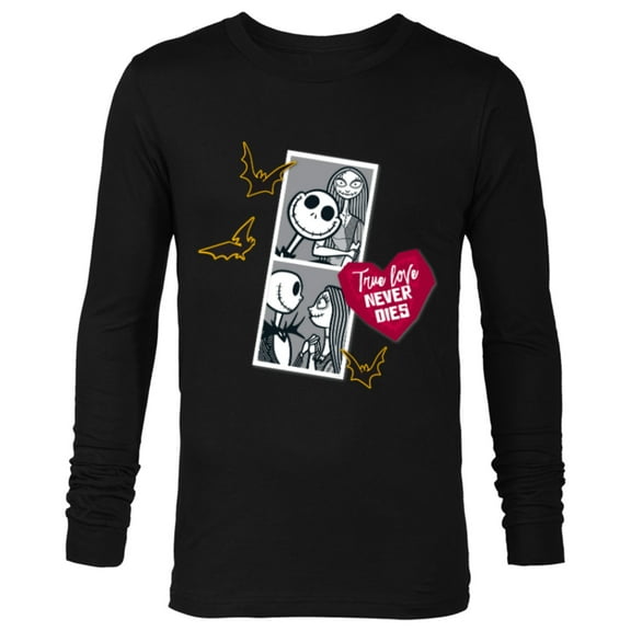 Tim Burton’s The Nightmare Before Christmas Jack Sally Heart - Long Sleeve T-Shirt for Men - Customized-Black