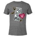thumbnail image 1 of Tim Burton’s The Nightmare Before Christmas Jack Sally Heart - Short Sleeve Blended T-Shirt for Adults - Customized-Dark Heather, 1 of 5