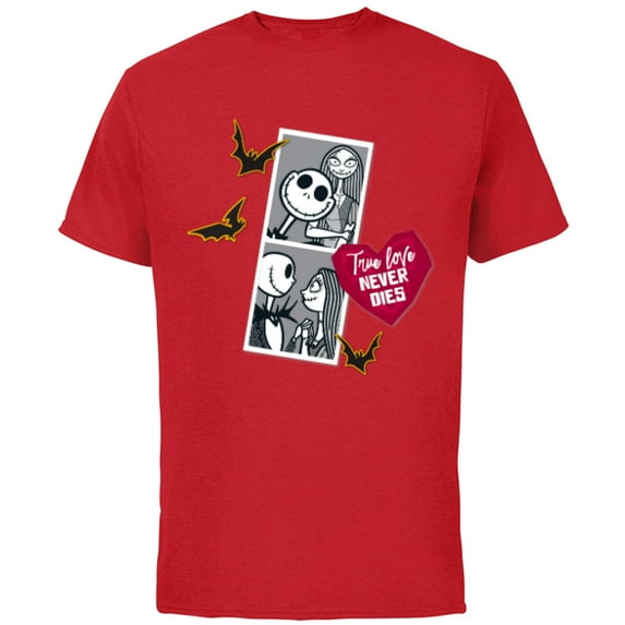 Tim Burton’s The Nightmare Before Christmas Jack Sally Heart - Short Sleeve Cotton T-Shirt for Adults - Customized-Red