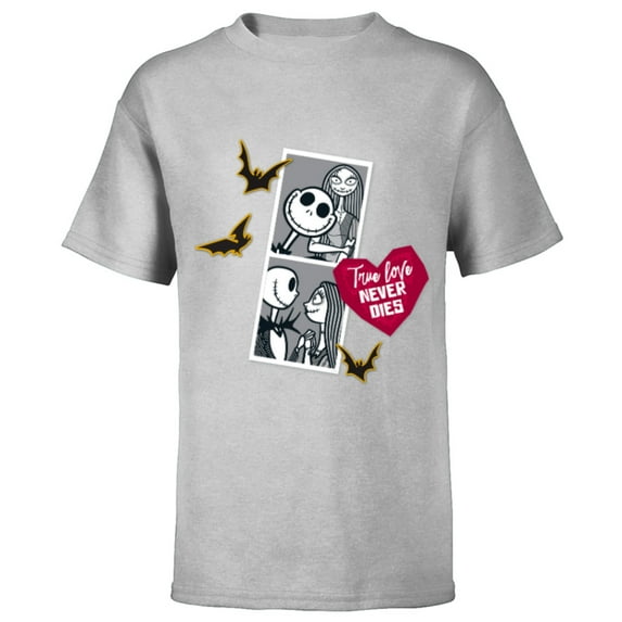 Tim Burton’s The Nightmare Before Christmas Jack Sally Heart - Short Sleeve T-Shirt for Kids - Customized-Athletic Heather