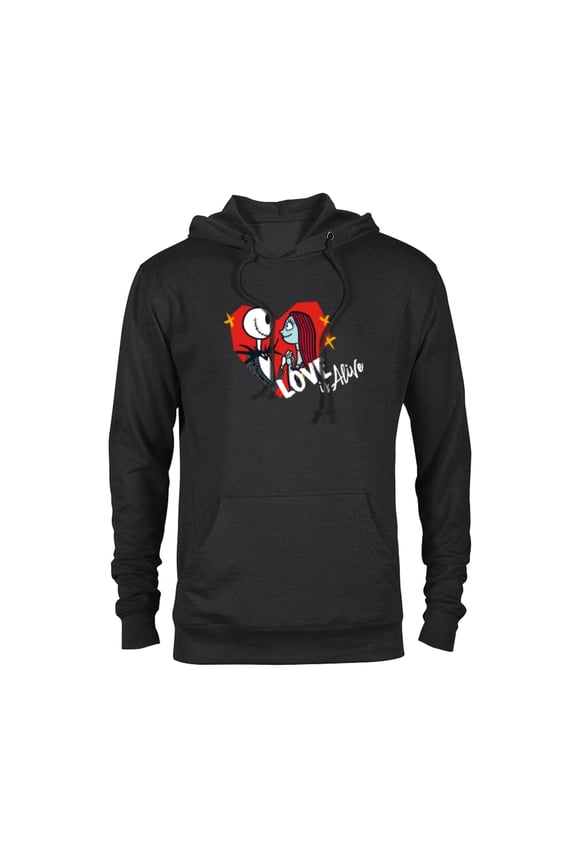 Tim Burton’s The Nightmare Before Christmas Love is Alive - Pullover Hoodie for Adults - Customized-Black