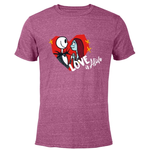 Tim Burton’s The Nightmare Before Christmas Love is Alive - Short Sleeve Blended T-Shirt for Adults - Customized.-Purple