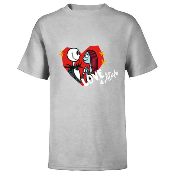 Tim Burton’s The Nightmare Before Christmas Love is Alive - Short Sleeve T-Shirt for Kids - Customized-Athletic Heather