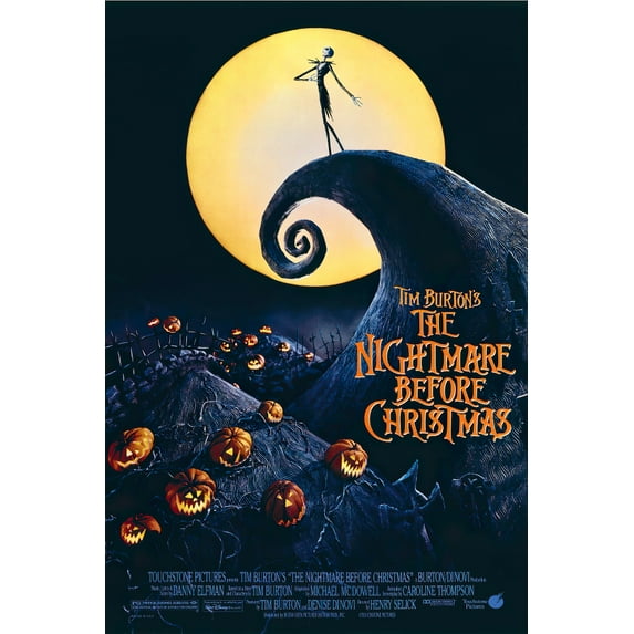 Tim Burton's The Nightmare Before Christmas - Movie Poster (Regular Style - White) (Black Poster Hanger)