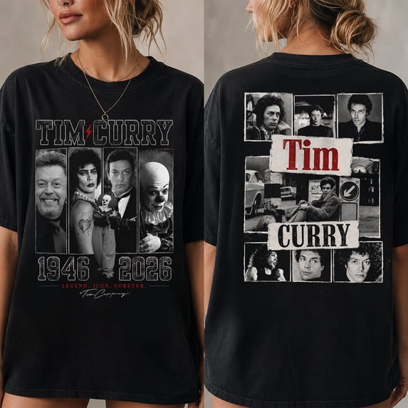 Tim Curry Vintage Bootleg Graphic T-Shirt Retro 90s Movie Legend Tribute Tee