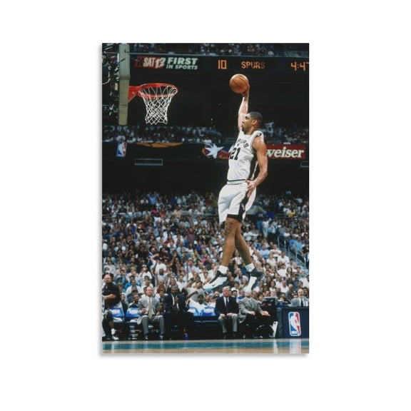 Tim Duncan Dunk Poster Poster Cool Artworks Painting Wall Art Canvas Prints Hanging Picture Home Decor Posters Gift 12x18inch(30x45cm)