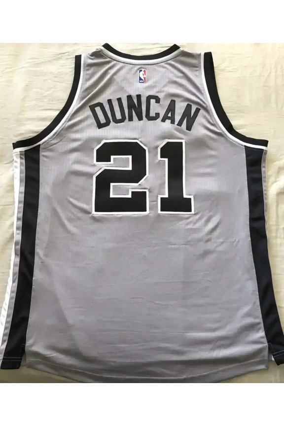 Tim Duncan San Antonio Spurs Adidas gray jersey NEW