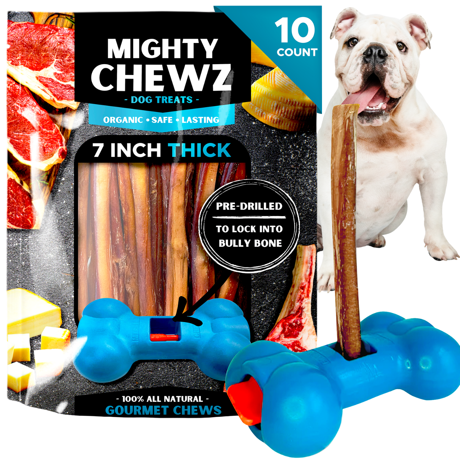 12" Thick Bully Sticks - Bully Bone Included