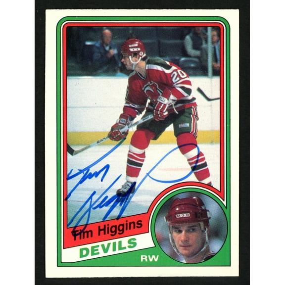 Tim Higgins Autographed 1984-85 O-Pee-Chee Card #111 New Jersey Devils SKU #151833