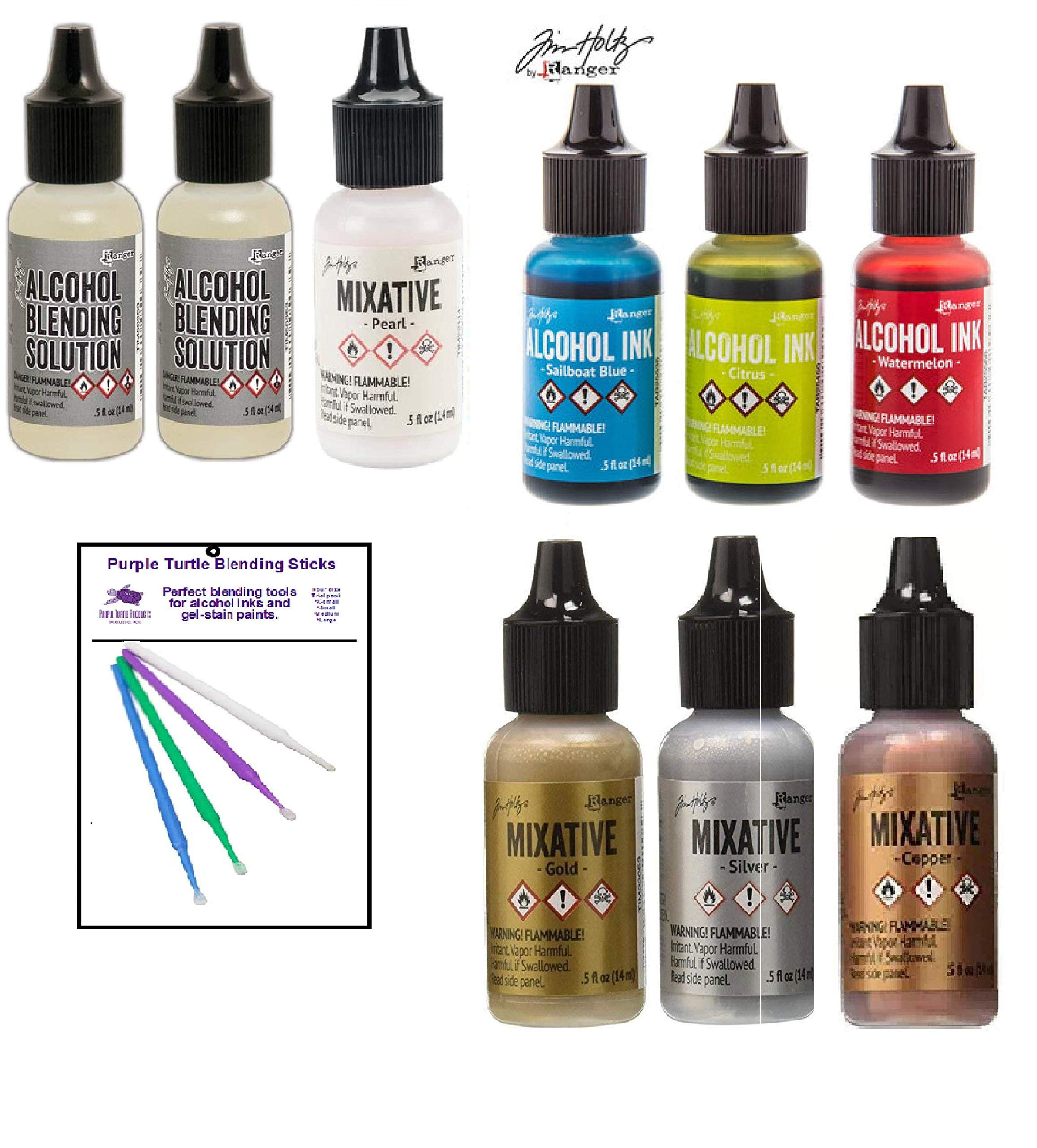 Turtle Alcohol Tim Holtz Adirondack Alcohol Ink Value Pack Bundles of Favorite Colors ...