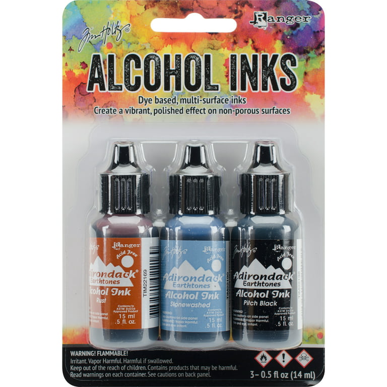 Tim Holtz Alcohol Ink .5oz 3/Pkg-Miners Lantern-Rust/Stonewash/Pitch