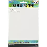 Tim Holtz Alcohol Ink White Yupo Paper 144lb 10/Pkg-5"X7"