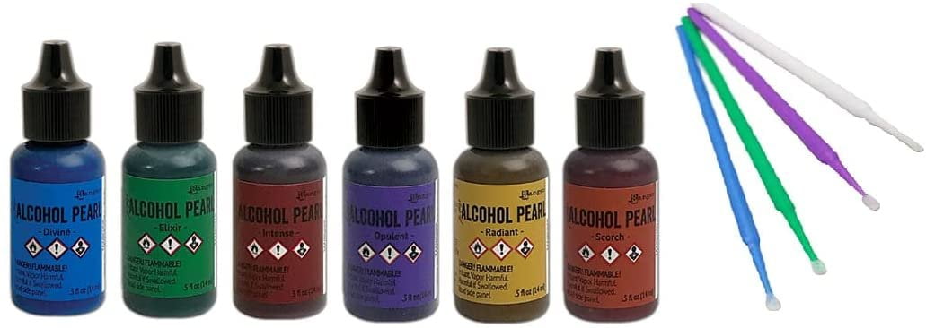 Tim Holtz Alcohol Pearls Bundle 11 Bottles Plus Blending Tools Kit 5 and 6