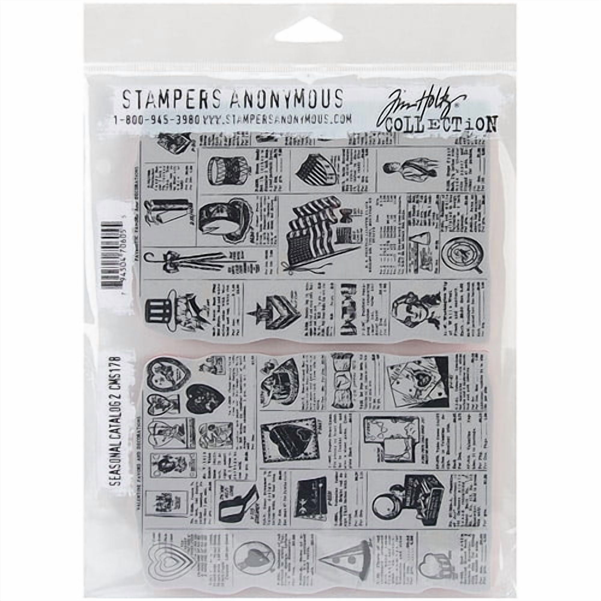 Tim Holtz Cling Rubber Stamp Set 7"x8.5"