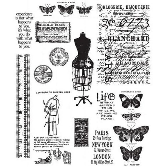 Tim Holtz Cling Stamps 7"X8.5"-Attic Treasures