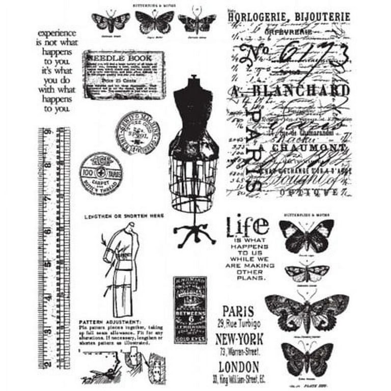 Tim Holtz Cling Stamps 7X8.5-Attic Treasures 
