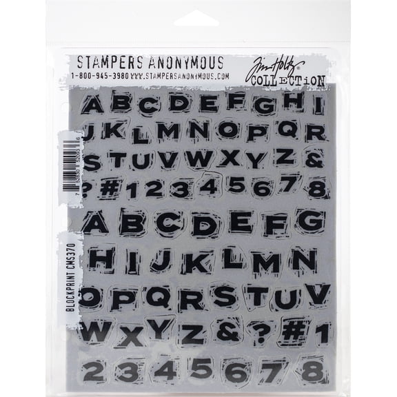 Tim Holtz Cling Stamps 7"X8.5"-Blockprint