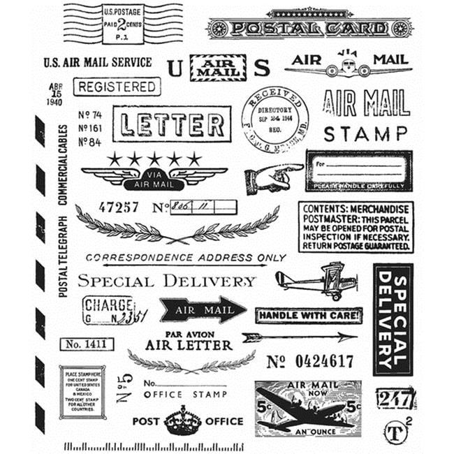 Tim Holtz Cling Stamps 7x8.5- Retro Flakes - 20602086
