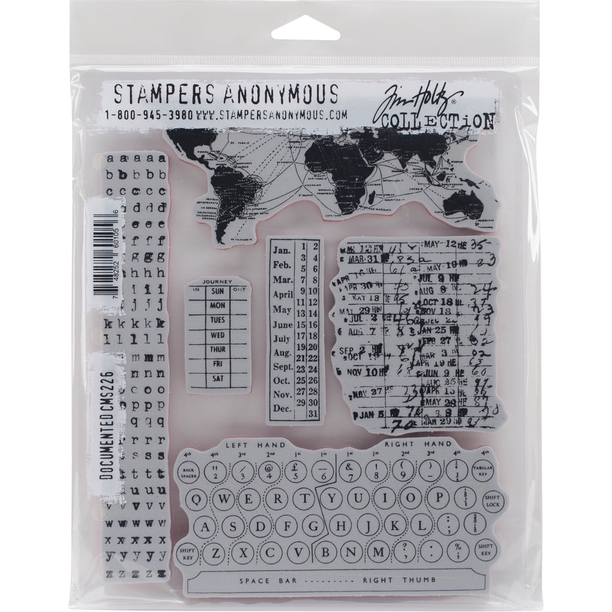 Tim Holtz Cling Stamps 7"X8.5"-Documented