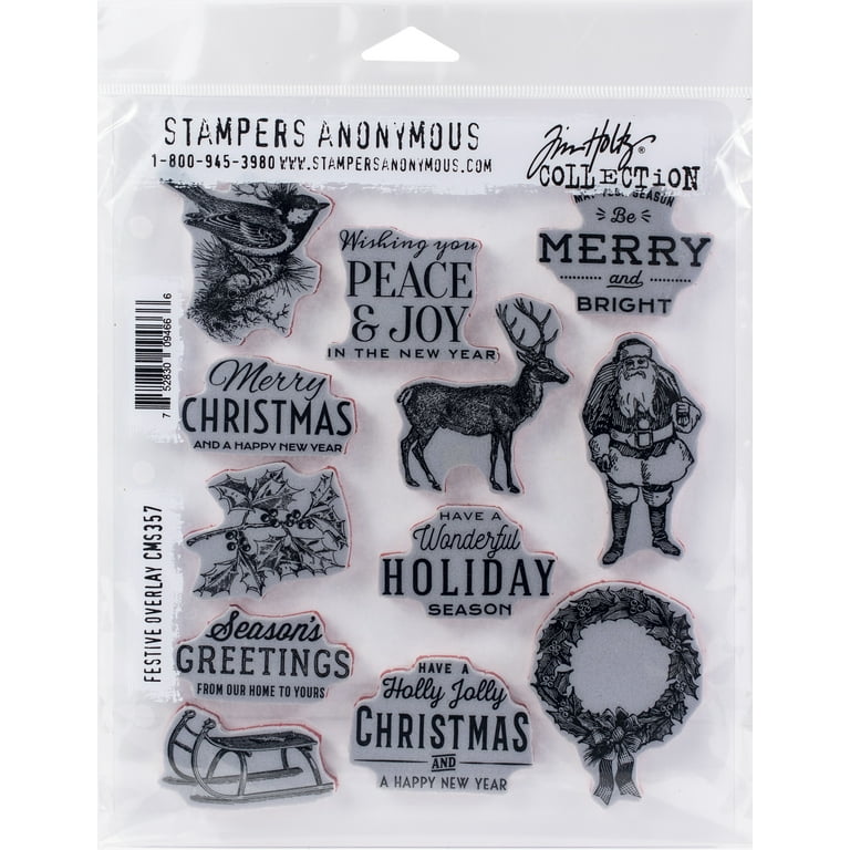 Tim Holtz Cling Stamps - Festive Overlay