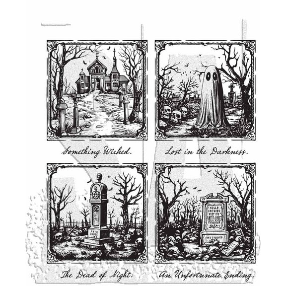 Tim Holtz Cling Stamps 7"X8.5"-Framed Frights