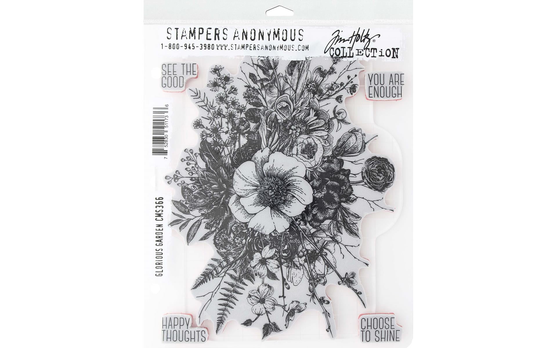 Tim Holtz Cling Stamps 7"X8.5"-Glorious Garden