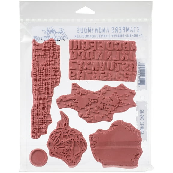 Tim Holtz Cling Stamps 7"X8.5"-Grunged