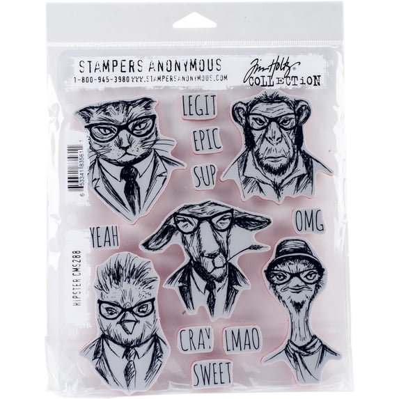 Tim Holtz Cling Stamps 7"X8.5" Hipster