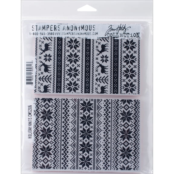 Tim Holtz Cling Stamps 7"X8.5"-Holiday Knits, Pk 1, Tim Holtz/Art Gone Wild