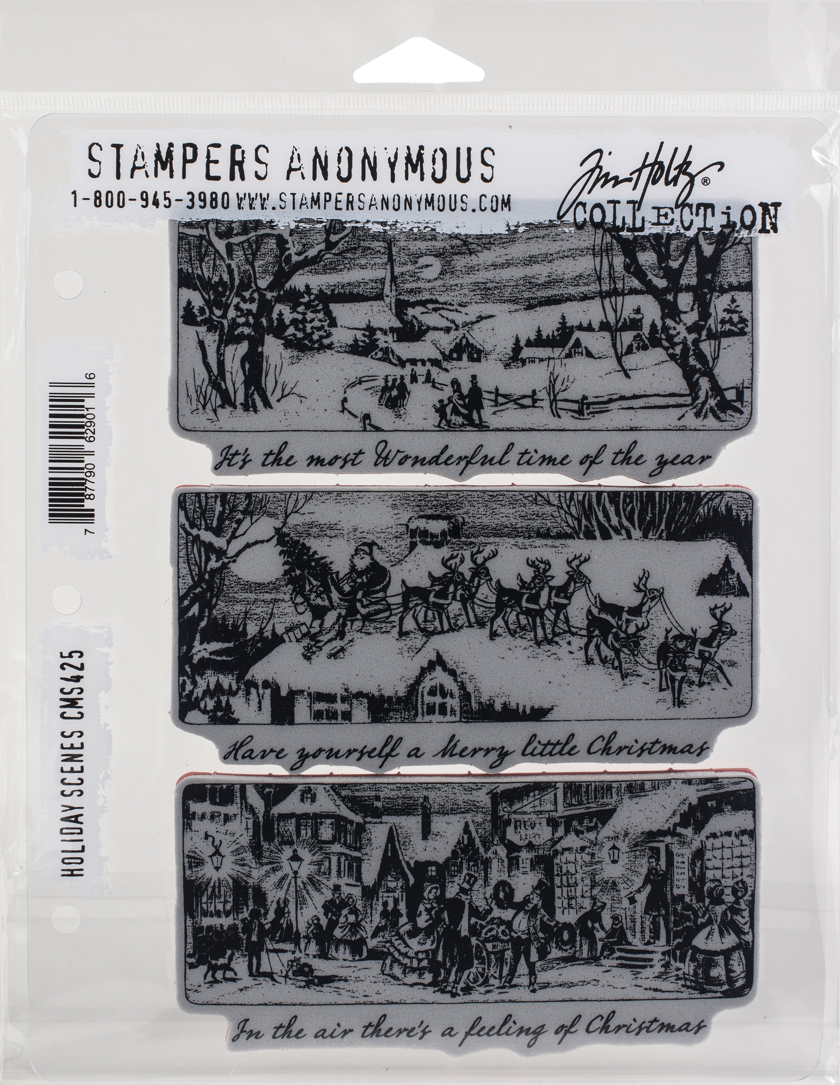 Tim Holtz Cling Stamps 7X8.5-Reindeer Flight 