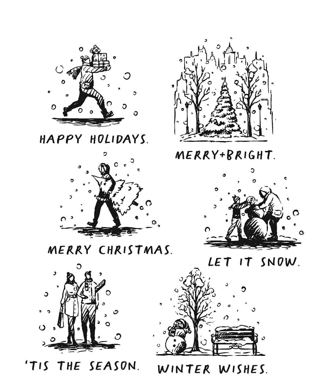 Tim Holtz Cling Stamps 7"X8.5"-Holiday Sketchbook