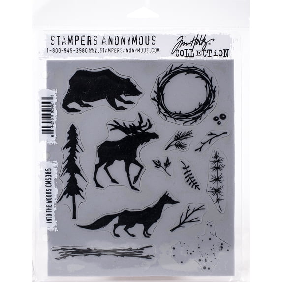 Tim Holtz Cling Stamps 7"X8.5"-Into The Woods
