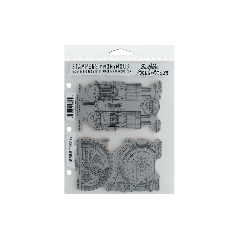 Tim Holtz Cling Stamps 7 x 8.5 - Inventor 1 - 9001215