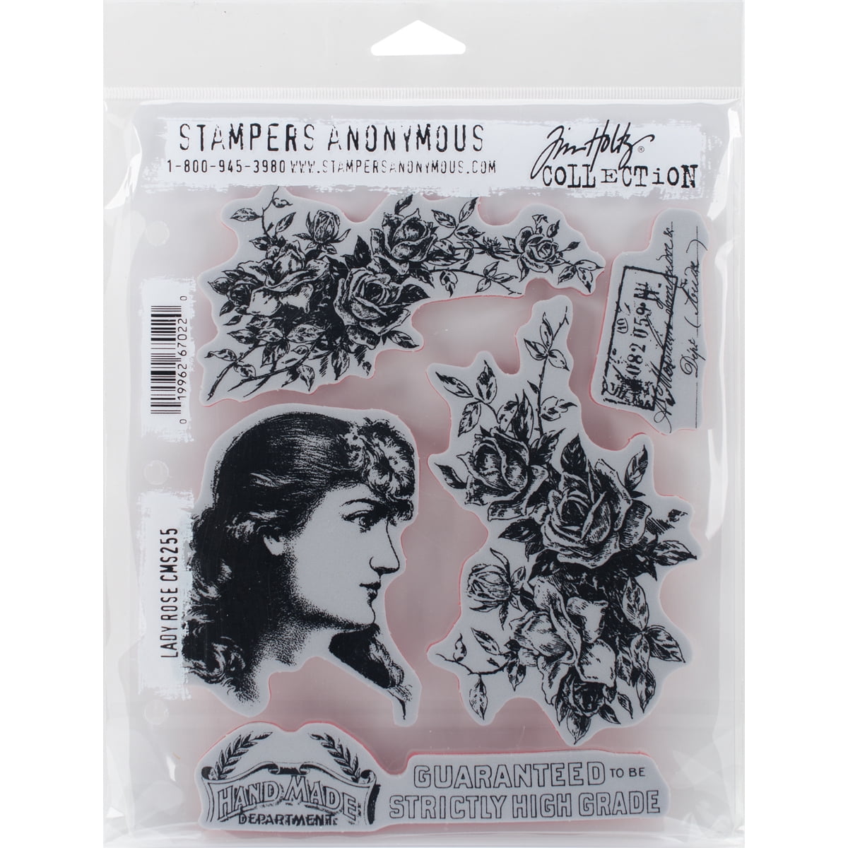 Tim Holtz Cling Stamps 7"X8.5"-Lady Rose