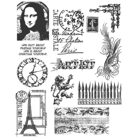 Tim Holtz Cling Stamps 7"X8.5"-Mini Classics