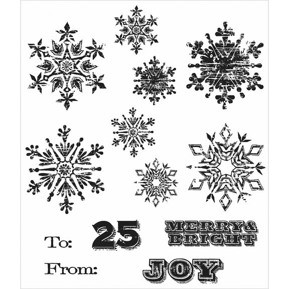 Tim Holtz Cling Stamps 7"X8.5"-Mini Weathered Winter, Pk 1