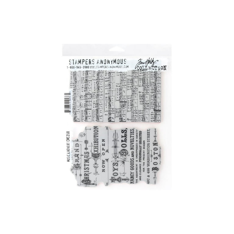 Stampers Anonymous Cling Rubber Stamps, Music & Advert, 7x8.5 Inch