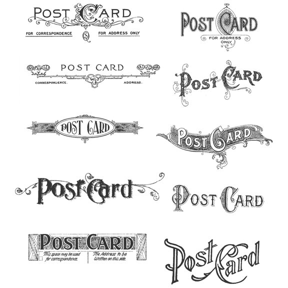 Tim Holtz Cling Stamps 7"X8.5"-Postcards