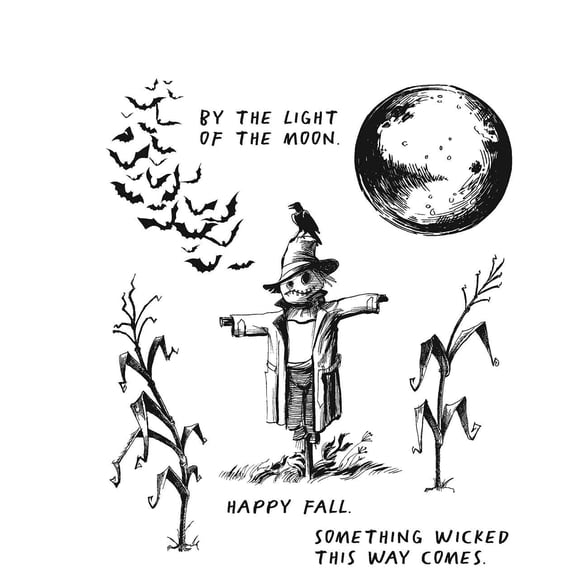 Tim Holtz Cling Stamps 7"X8.5"-The Scarecrow