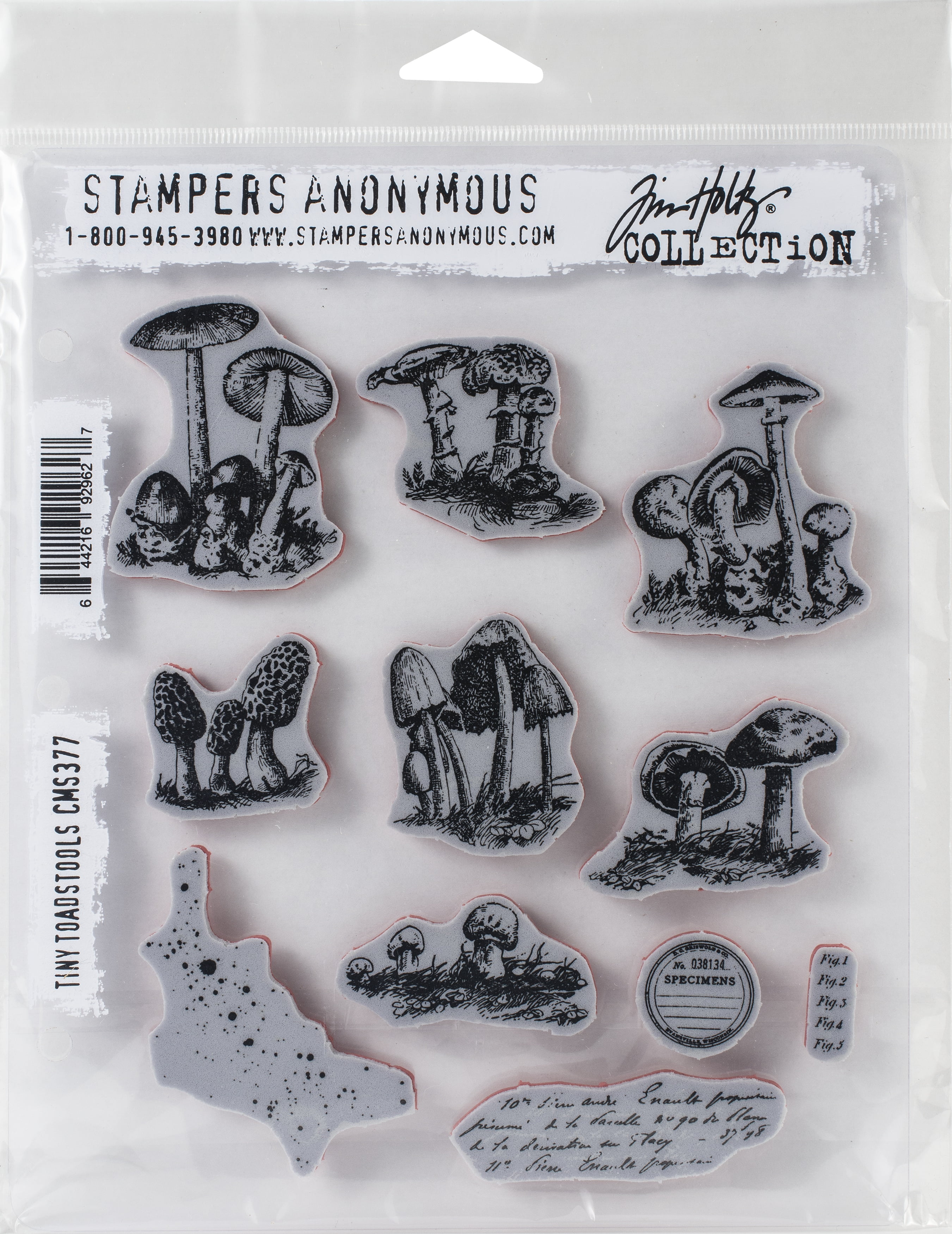 Tim Holtz Cling Stamps 7"X8.5"-Tiny Toadstools