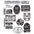 thumbnail image 1 of Stampers Anonymous Tim Holtz Large Cling Rubber Stamp Set, Travel Labels, 1 of 1