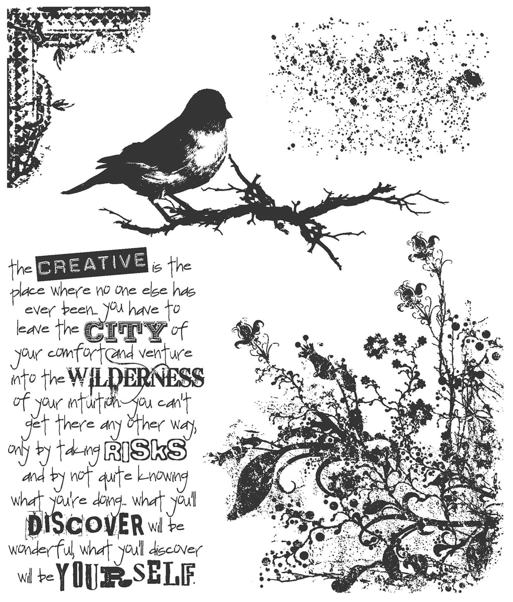 Tim Holtz Cling Stamps 7"X8.5"-Urban Tapestry