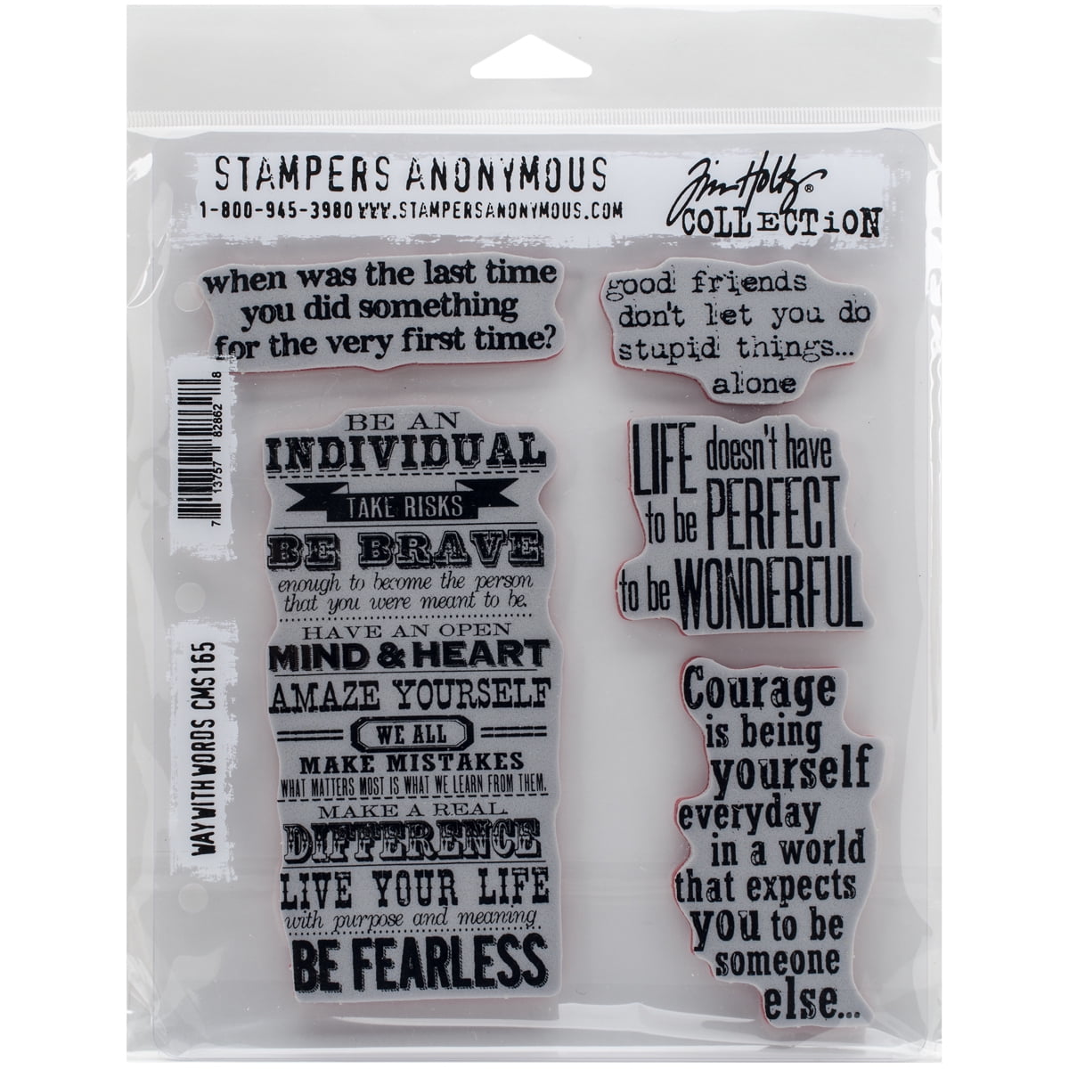 Tim Holtz Cling Stamps 7"X8.5"-Way With Words