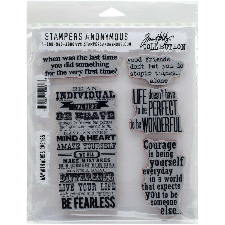 Tim Holtz Cling Stamps 7X8.5 Crazy Things