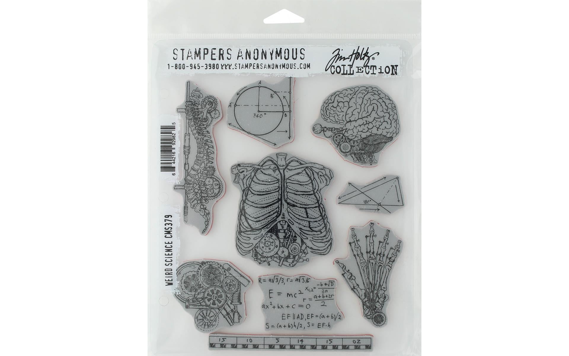 Tim Holtz Cling Stamps 7"X8.5"-Weird Science