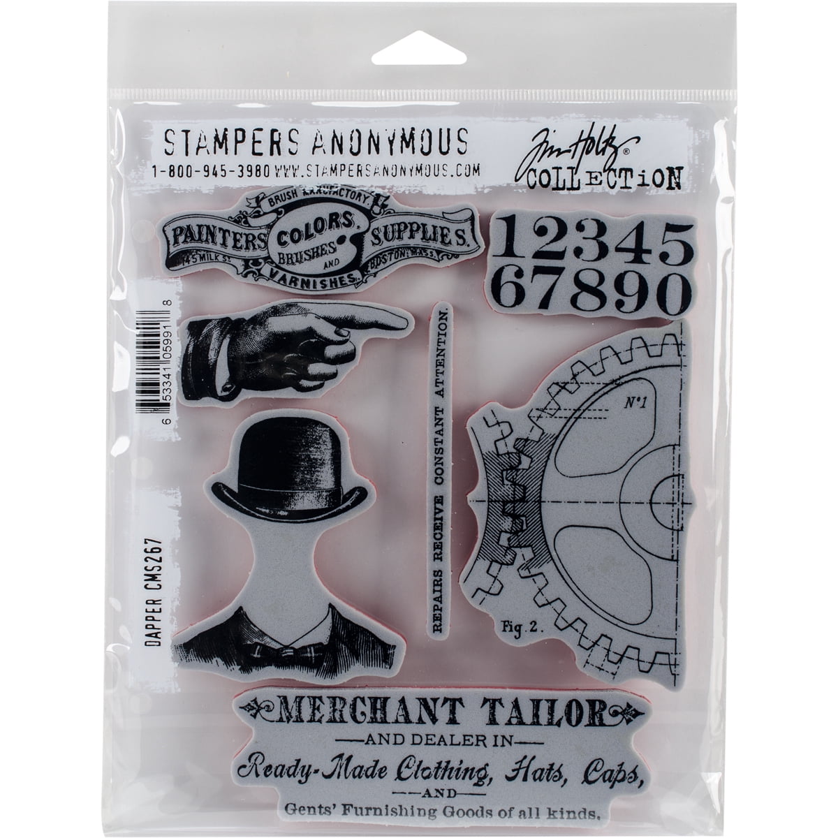 Tim Holtz Cling Stamps 7 inch X8.5 inch Dapper - Walmart.com