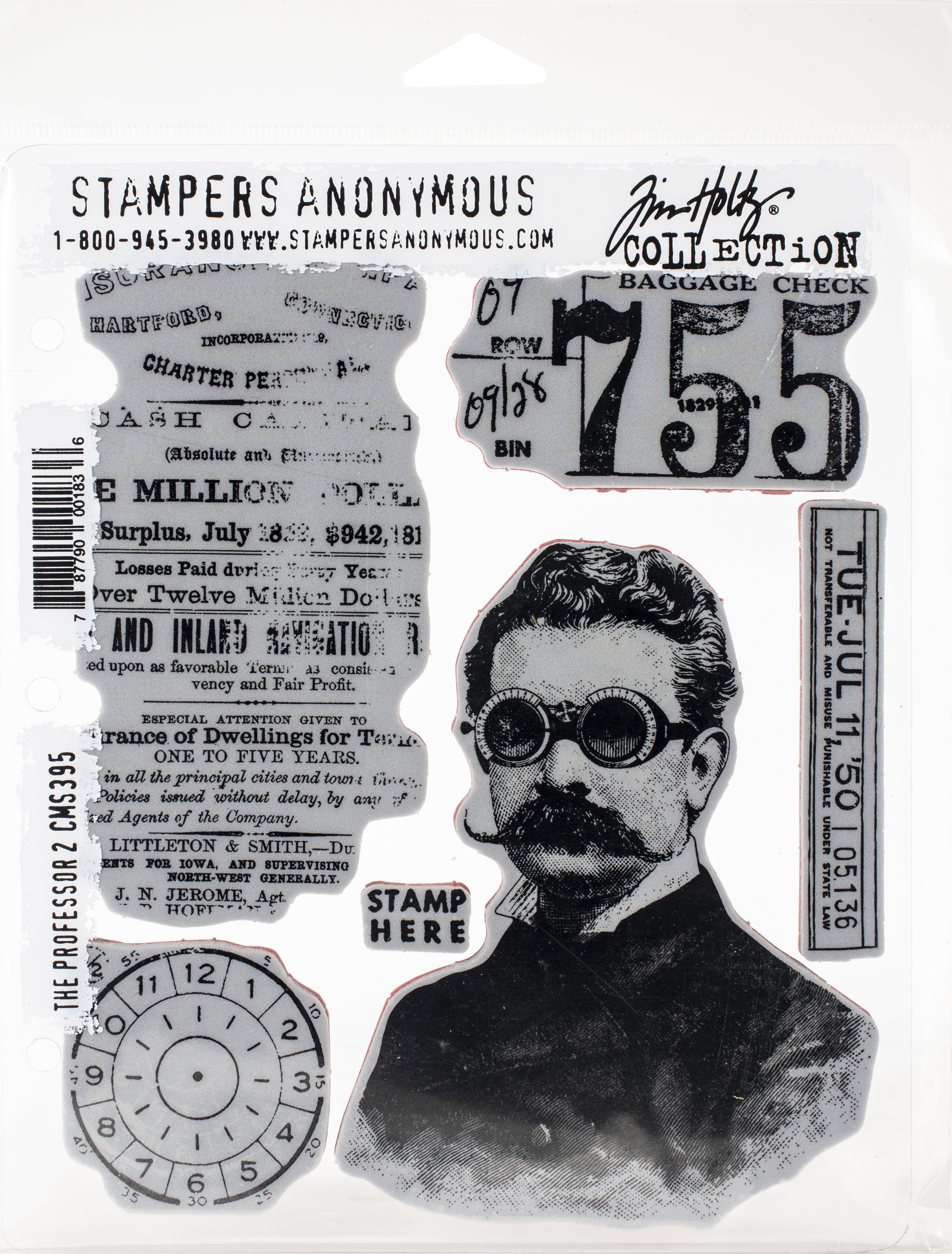 Tim Holtz Cling Stamps 7" x 8.5", The Professor 2
