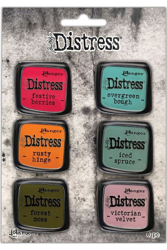 Tim Holtz Distress Enamel Collector Pin Set 6/Pkg-Set 9