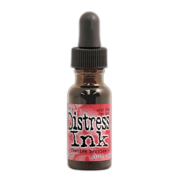 Tim Holtz Distress Ink festive berries, 0.5 oz. reinker bottle (pack of 3)