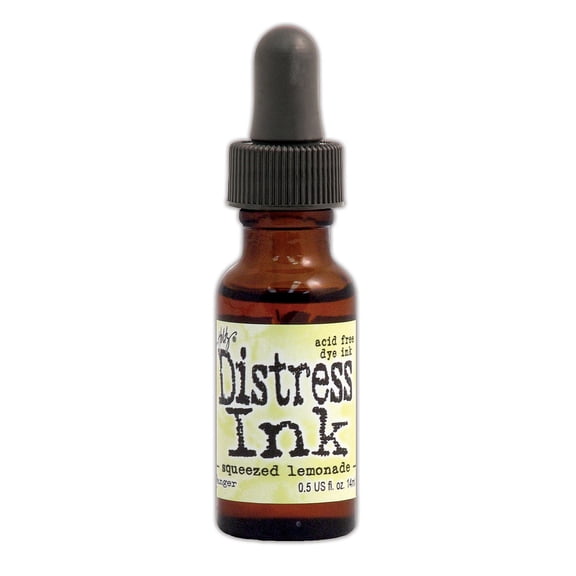 Tim Holtz Distress Ink squeezed lemonade, 0.5 oz. reinker bottle (pack of 3)